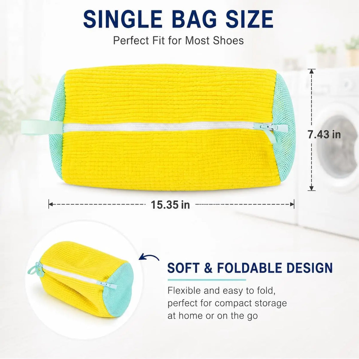 Shoe Washing Machine Bag, Laundry Bags for Washer & Dryer Deep Cleaning Machine for All Shoes Type Shoe Cleaning Bag with Zipper